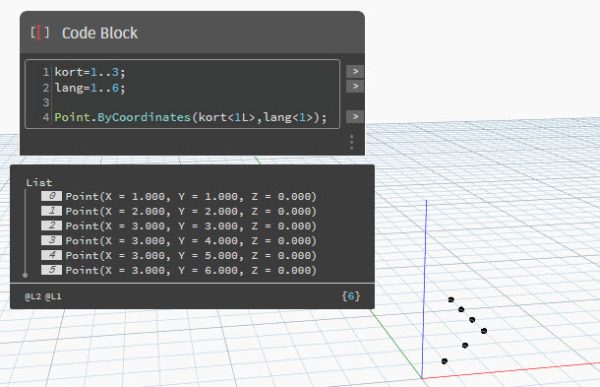 Lists en Lacings in Dynamo voor Civil 3D DesignScript – HuizBlog