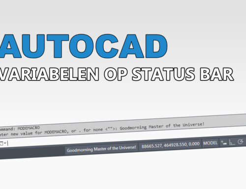 Variabelen tonen in Status Bar in AutoCAD